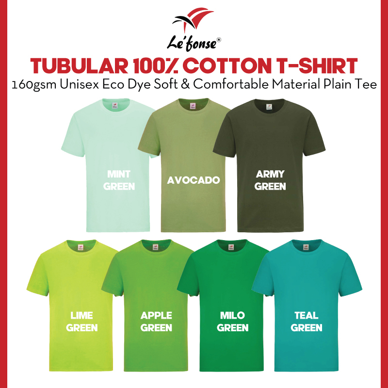 LEFONSE.MY The Best Soft Tubular 100% Cotton T-Shirt RC01 Unisex 160gsm Round Neck Plain Tee Baju Kosong RC01 Group E