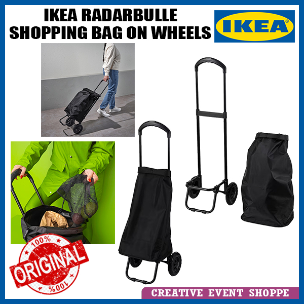 IKEA RADARBULLE Shopping Bag On Wheels Beg Membeli Belah Beroda Black