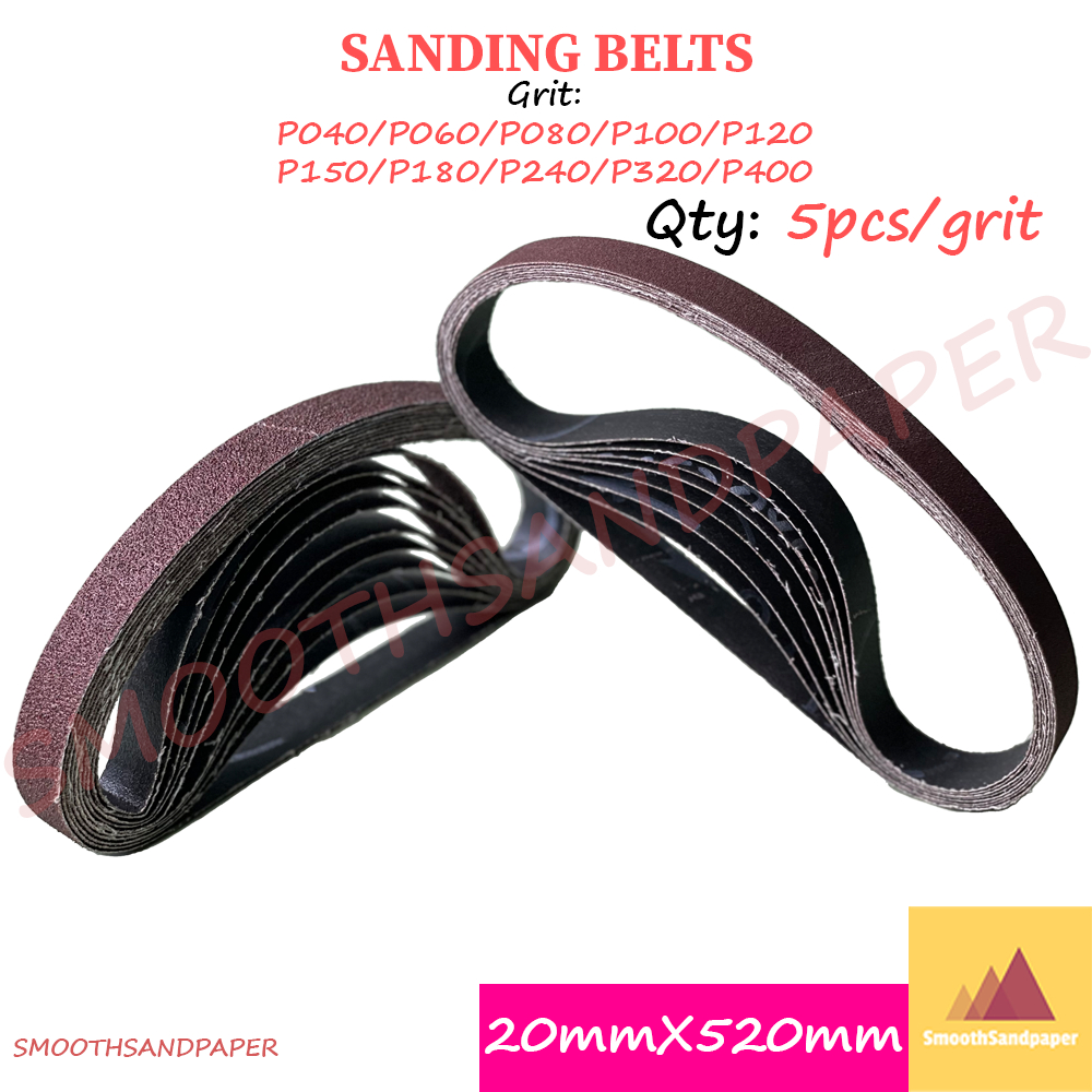 Sandpaper Belts Aluminium Oxide Kertas Pasir 20mmX520mm (0.75"X20.5") 气动小砂带金属抛光打磨20*520mm image 3