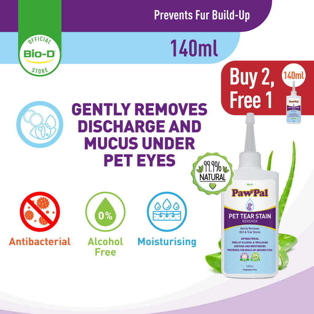 [Buy 2, Free 1] BioD PawPal Pet Tear Stain Remover 140ml (Fragrance