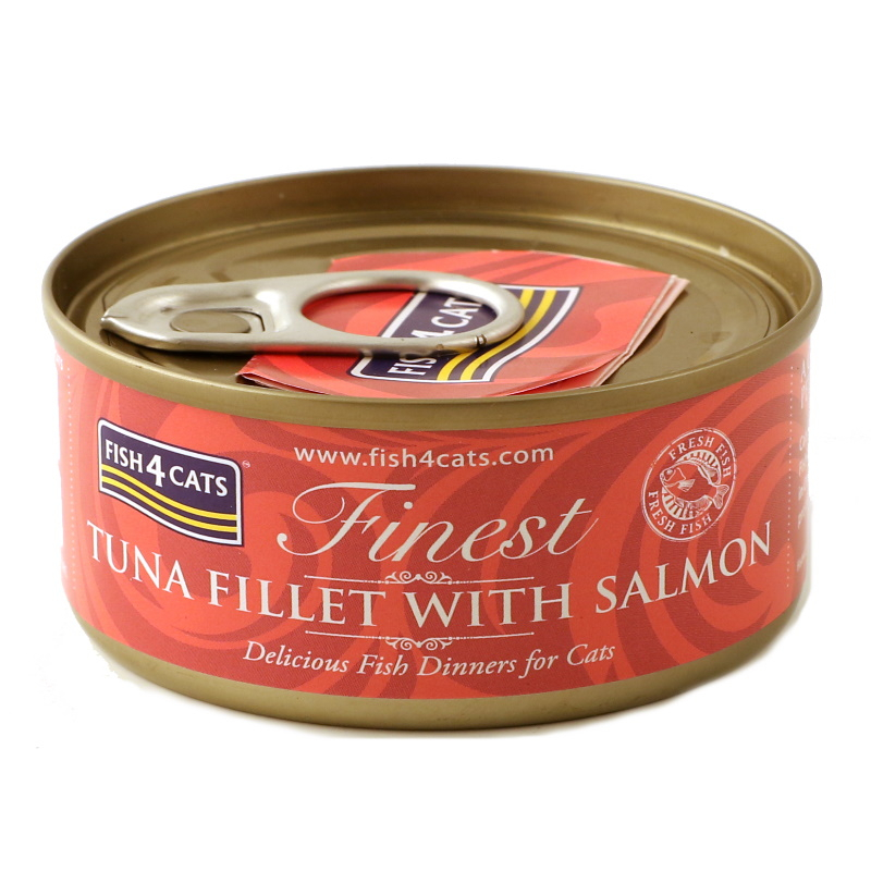 Fish 4 Cats Finest Tuna Fillet With Salmon (70g)