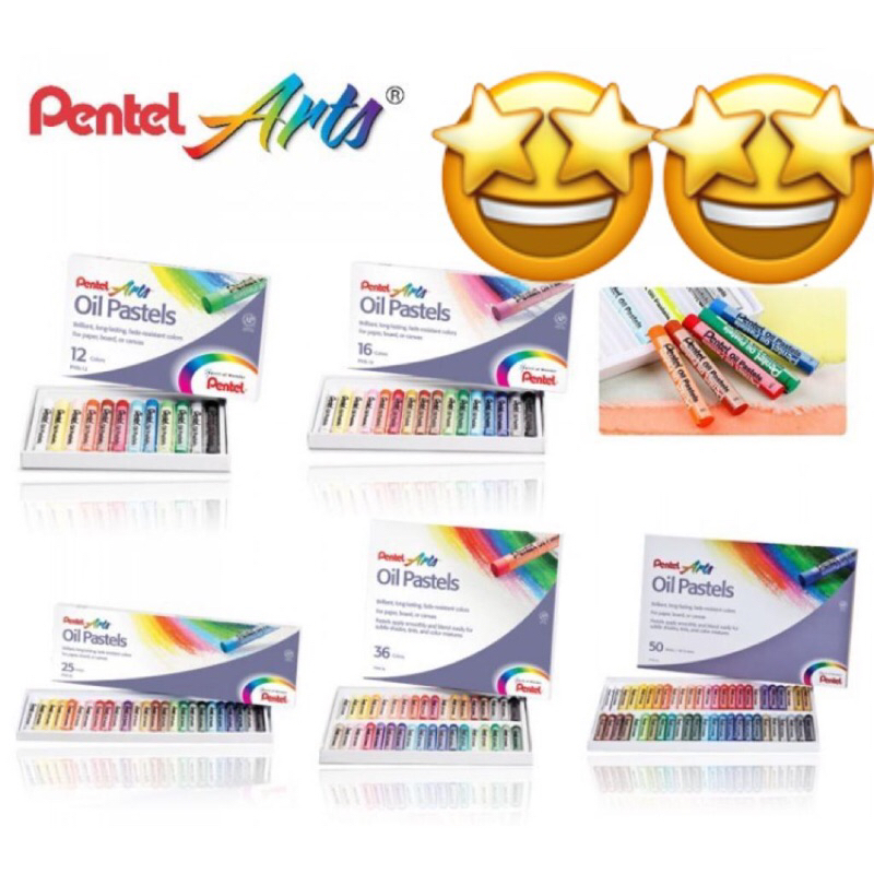 PENTEL ARTS Oil Color Pastels ~12/16/25/36/50 Colour @cassandra8526