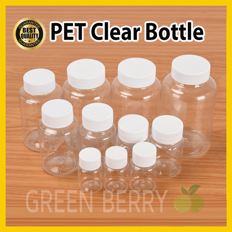 SCREW CAP Wide Mouth Medicine Capsule Plastic Bottle | Botol Plastik 15ml, 20ml, 30ml, 50ml 80ml Plastic Bottle