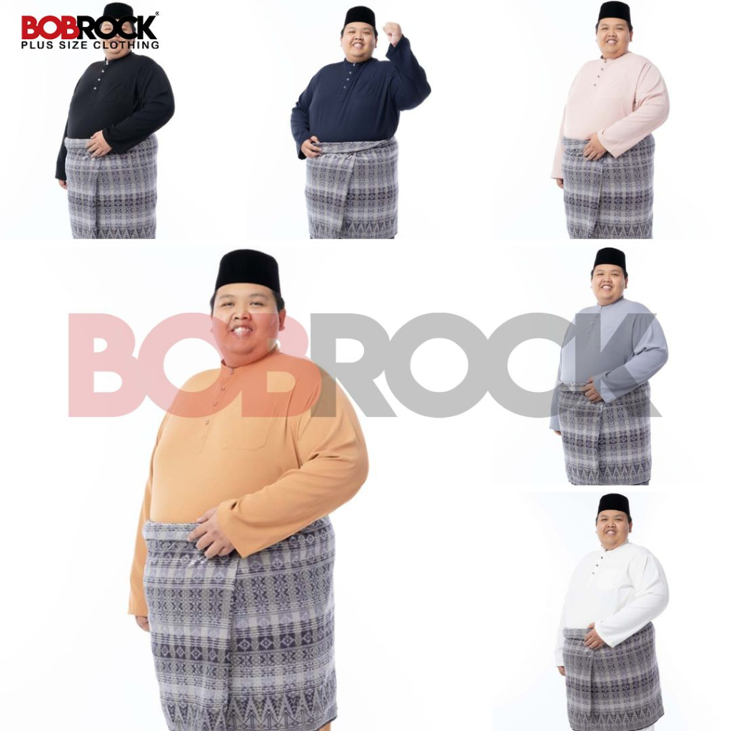 Plus Size Baju Melayu | Plus Size Relaxed Fit Cotton Satin Baju Melayu | Baju Melayu Saiz Besar | Baju Melayu Big Size