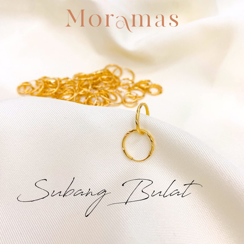 Moramas HOOP Earrings 916 Gold/ Subang BULAT Emas 916/ 西洋耳环916金 (Budget/Bajet) #Gelung