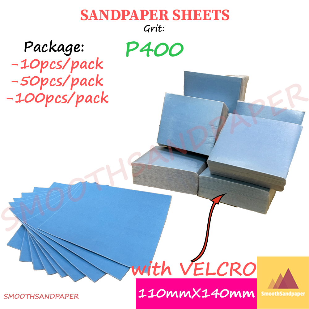 Sandpaper Sheets with VELCRO 110mmX140mm (Blue) Coated Abrasive Amplas image 2