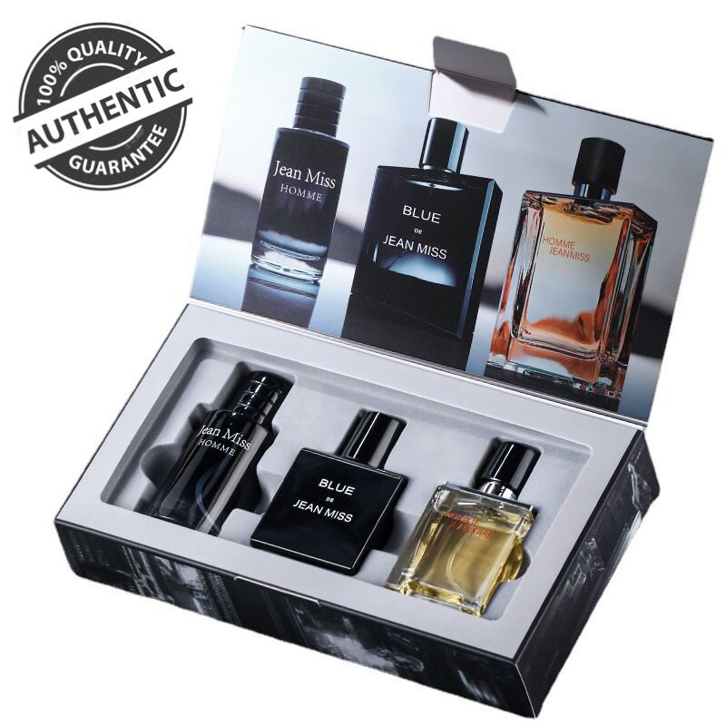 JM Blue Wild Authentic 3 IN 1 Perfume EDT Gift Set 3 X 30ml Long-Lasting Light Summer Perfume Men / Minyak Wangi Lelaki