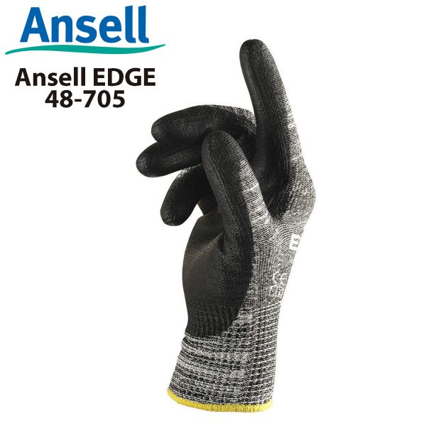 Ansell EDGE 48 705 Cut Resistant Gloves Level 5,PU palm glove, high