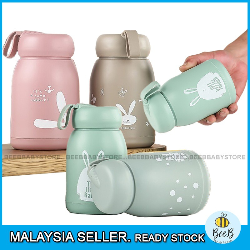 Mini Cute Rabbit Design Kids Insulated Tumbler Mug Portable 380ml Children Vacuum Flask Bottle Water Cup BTP