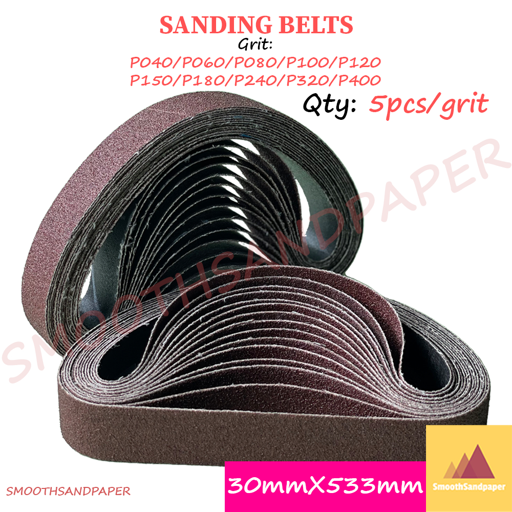 Sandpaper Belts Aluminium Oxide Kertas Pasir 30mmX533mm (1.18"X21") 微型打磨电动机砂带30*533金属打磨磨刀开刃 image 2