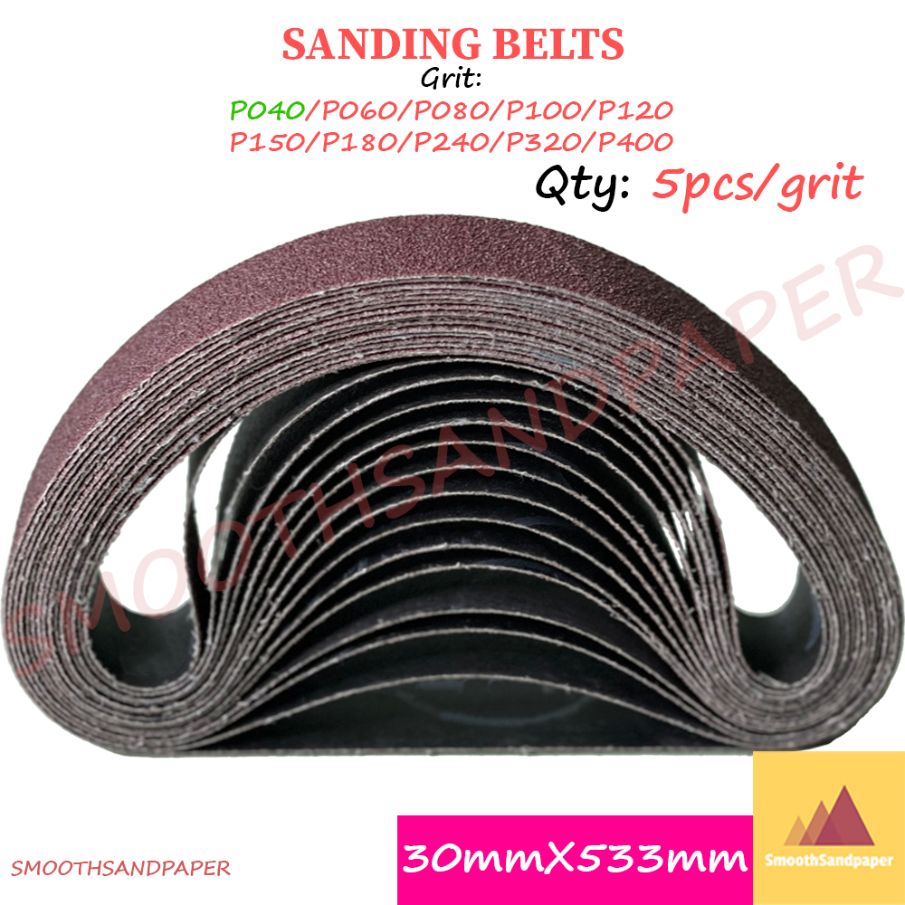 Sandpaper Belts Aluminium Oxide Kertas Pasir 30mmX533mm (1.18"X21") 微型打磨电动机砂带30*533金属打磨磨刀开刃 image 5