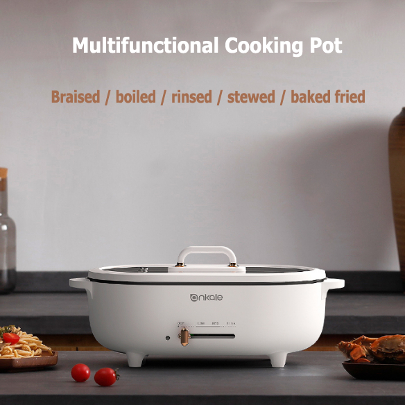 Electric Frying Pan Non-Stick Wok With Steamer Frying Pan Electric Cooker Cooking Pan Hot Pot