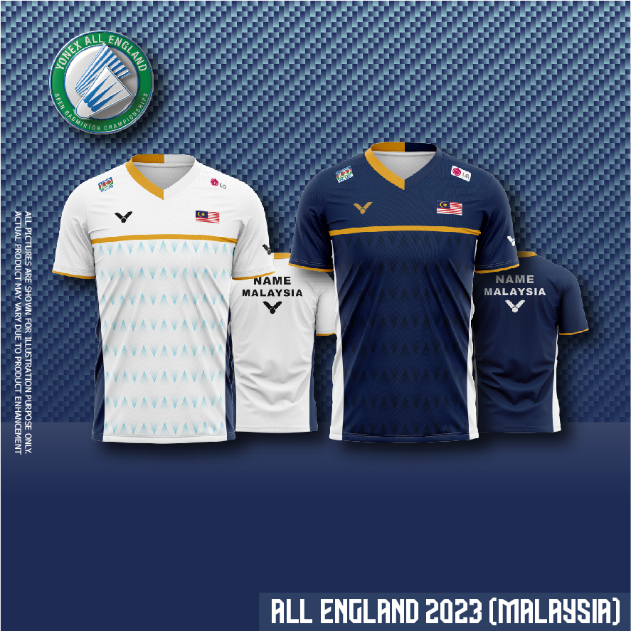 BADMINTON JERSEY MALAYSIA (ALL ENGLAND 2023), BADMINTON SHIRT MALAYSIA 2023 - VCTR