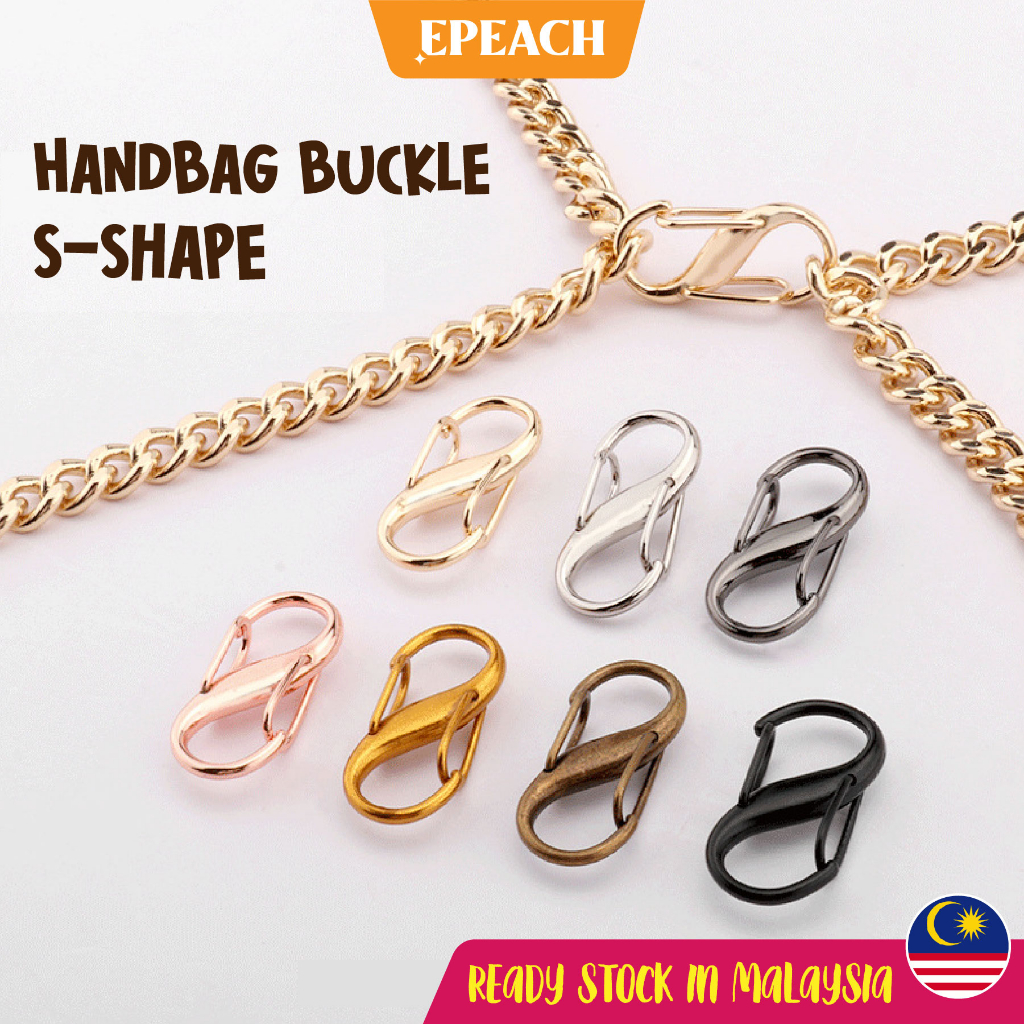 S Shape Metal Bag Buckle Adjuster Chain Strap Shortener Clip Tali Beg Pendek