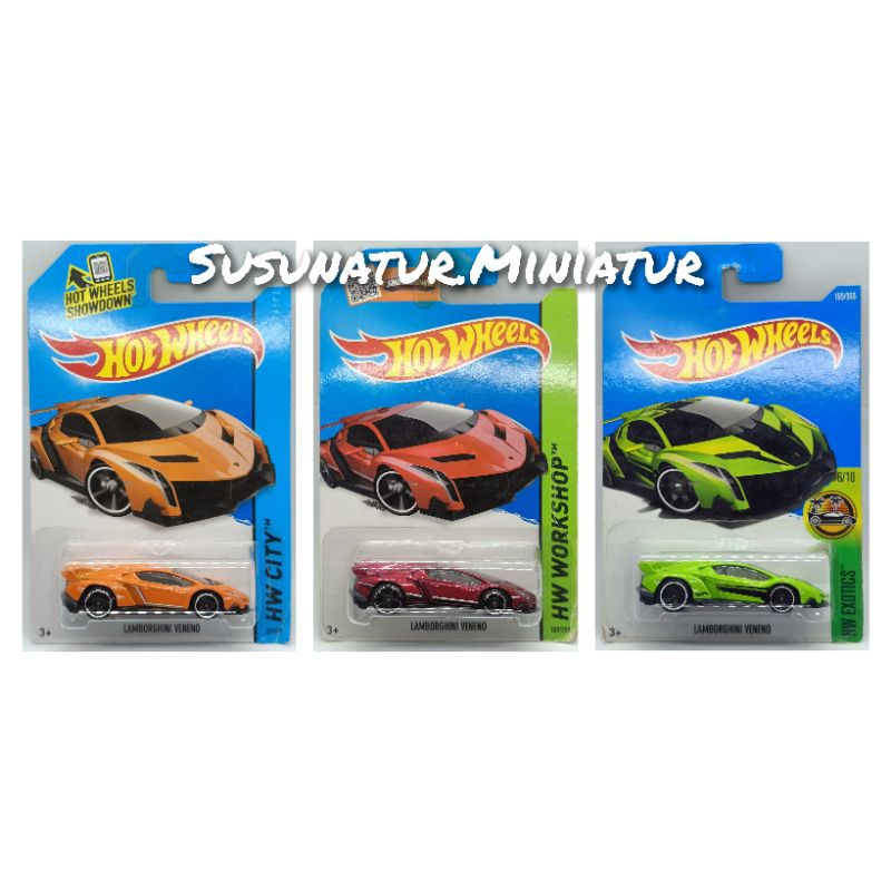 Hot Wheels LAMBORGHINI VENENO | Card | 1:64 | HW Miniature | Shopee Malaysia