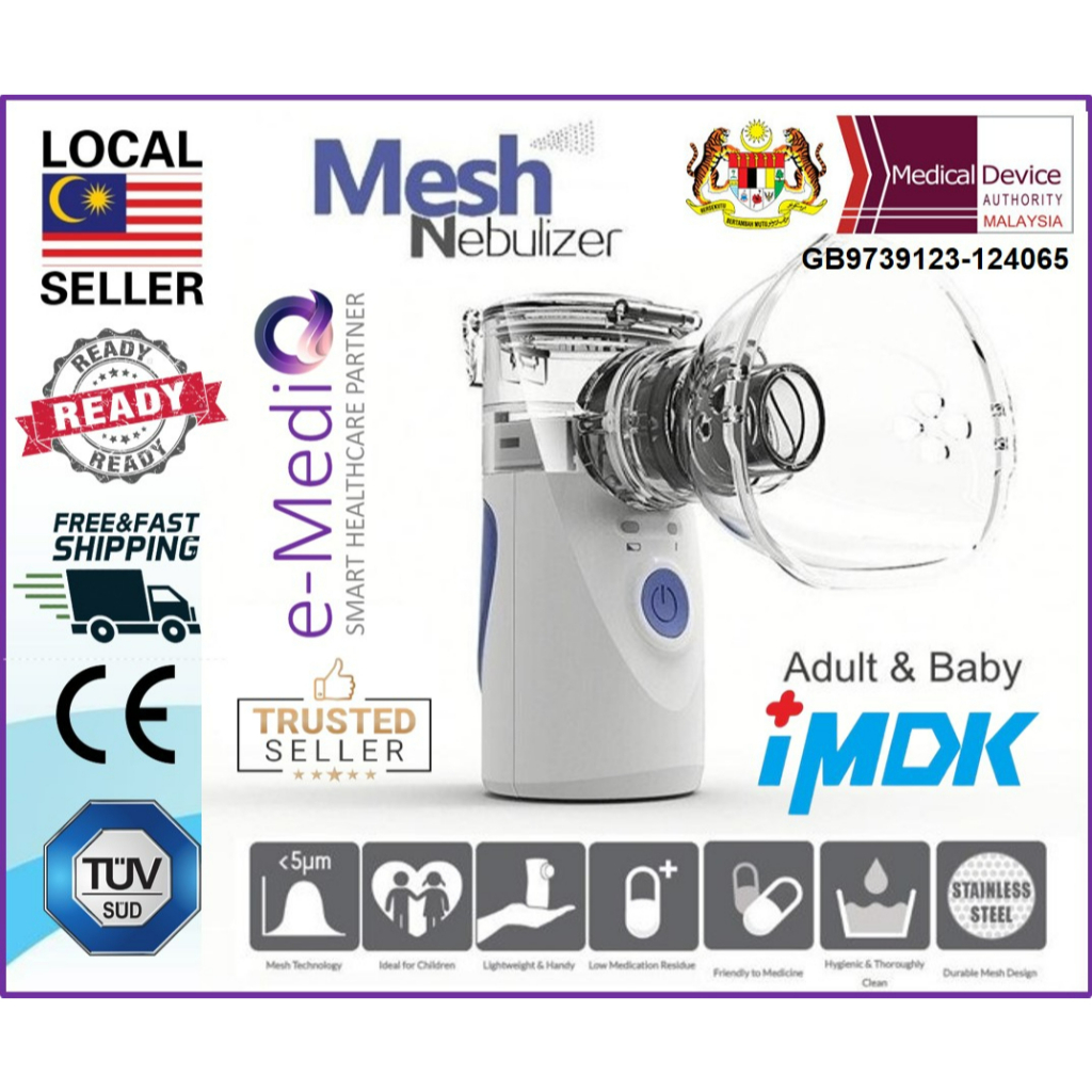[MDA Approved] [KKM LULUS] Portable Medical Mesh Nebulizer Ultrasonic Inhaler For Adult & Kids (PRIORITY ITEM)