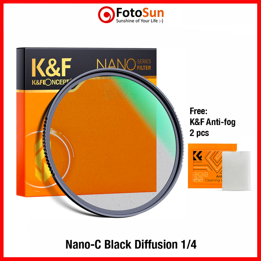 K&F filter Black Mist / Black Diffusion 1/2 1/4 1/8 Nano-C series cinematic glowing effect