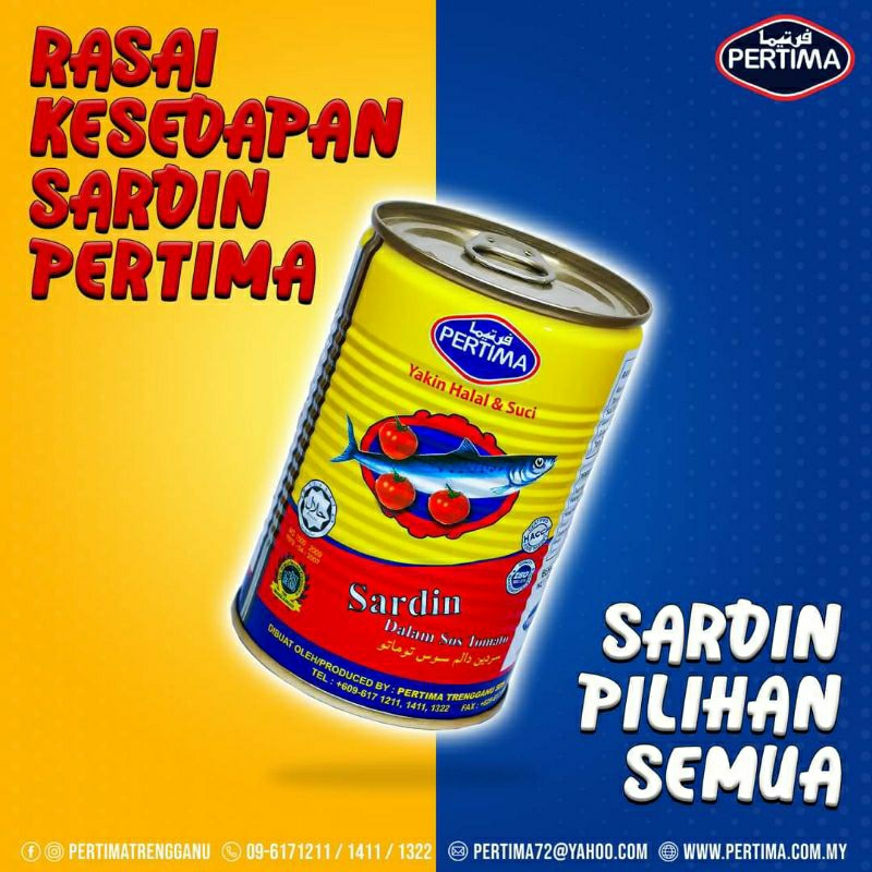 Sardin dalam sos tomato PERTIMA (425g & 155g)