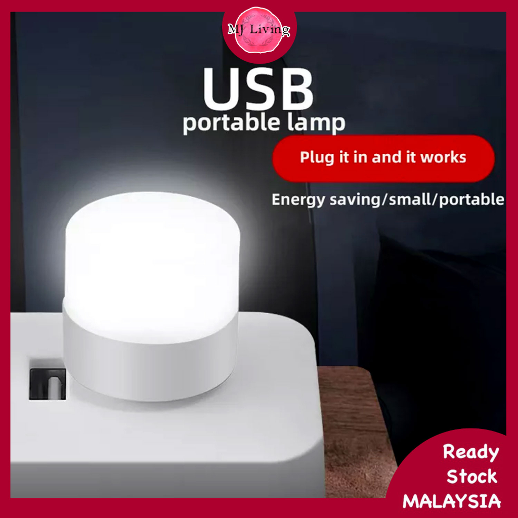 USB Mini Portable LED Light Bulb Super Bright Night Light Mobile Power Charging Reading Book Lamp Desk Lamp 便携小圆灯