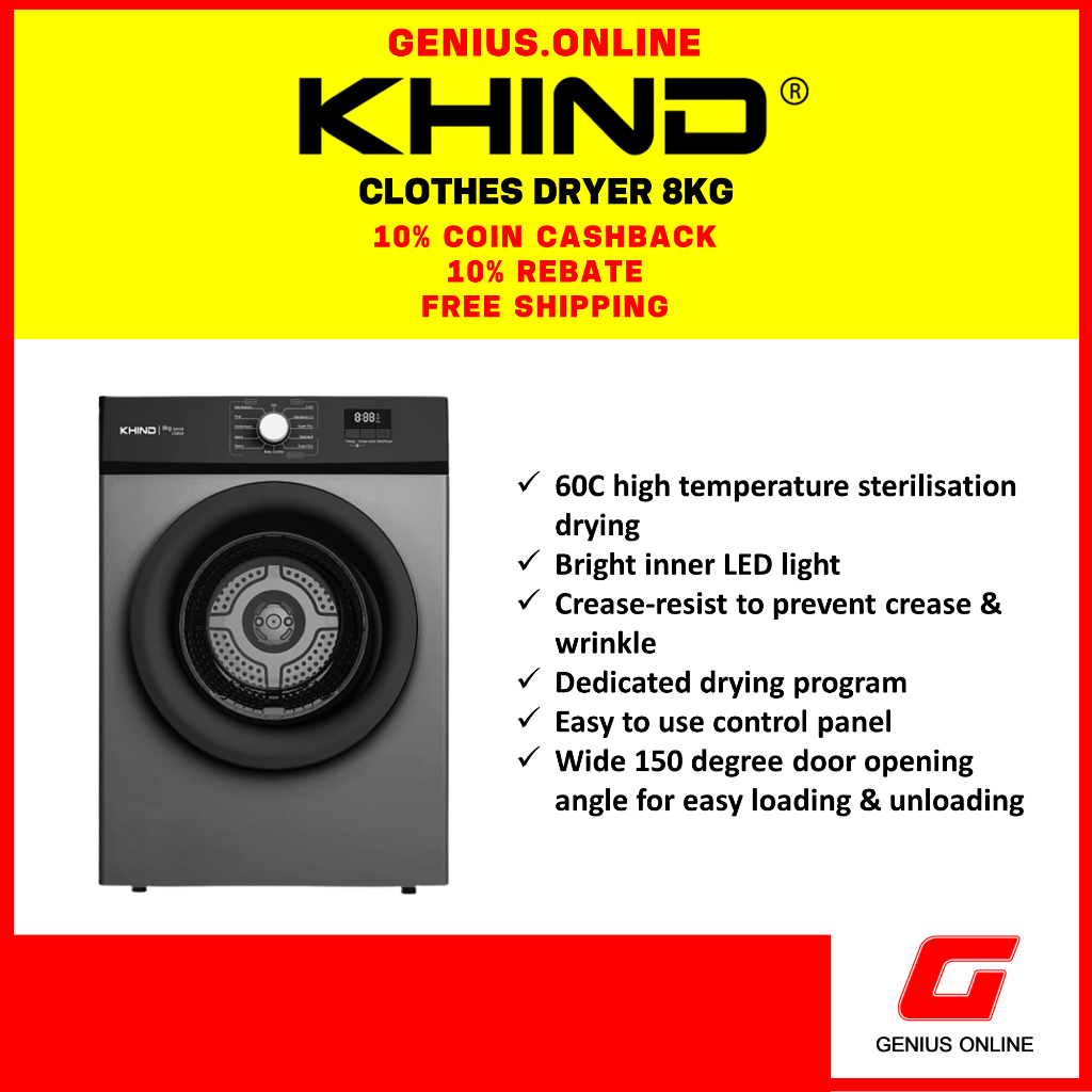 KHIND Clothes Dryer (6kg/8kg) CD619/CD819