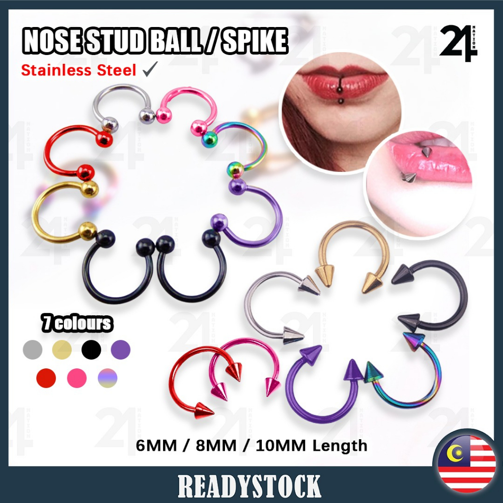 Unisex Stainless Steel Nose Piercing Rings Helix Ear Cartilage Piercings Ring Lip Ring Nose Nail Body Piercing Jewelry鼻环