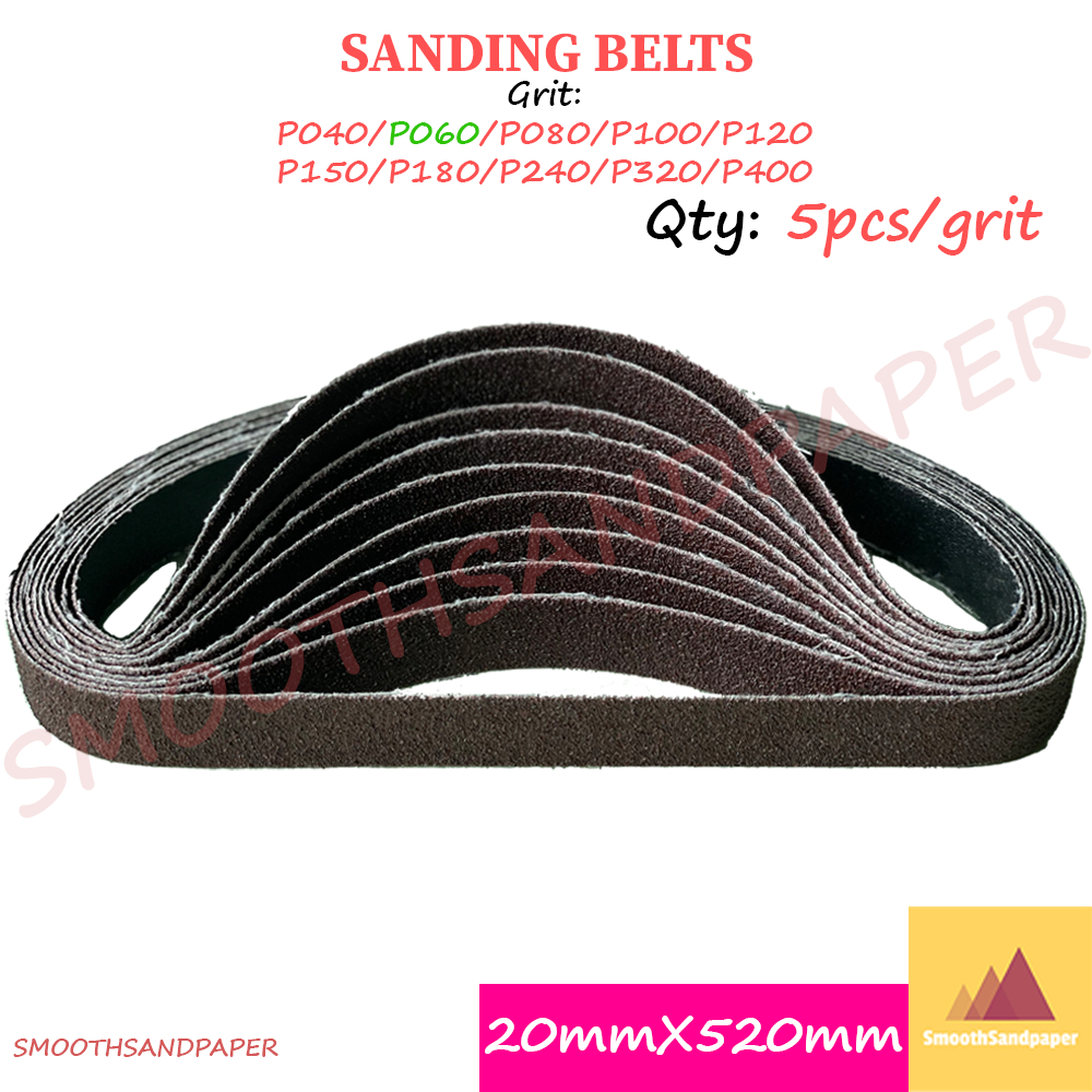 Sandpaper Belts Aluminium Oxide Kertas Pasir 20mmX520mm (0.75"X20.5") 气动小砂带金属抛光打磨20*520mm image 6