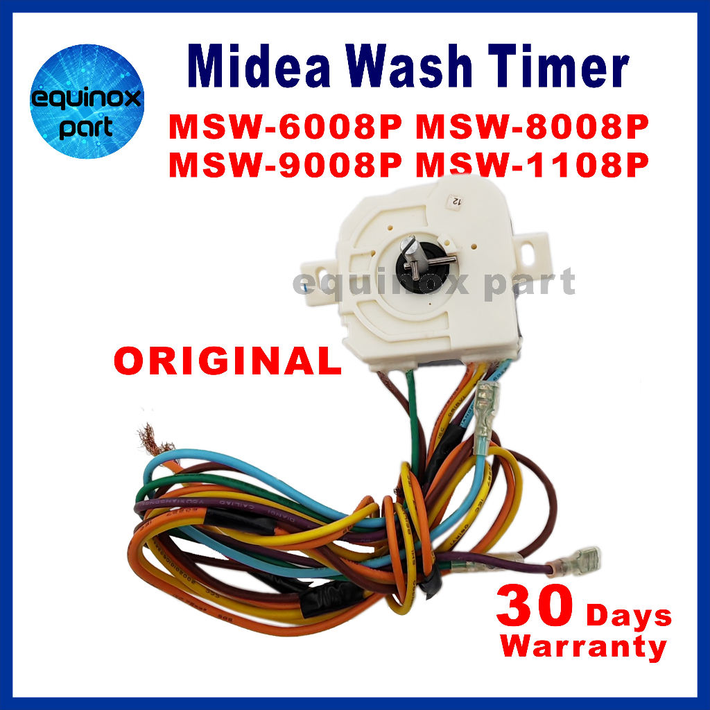 Midea MSW-6008P MSW-8008P MSW-9008P MSW-1108P 6 Wire Washing Machine Wash Timer (Semi Auto)