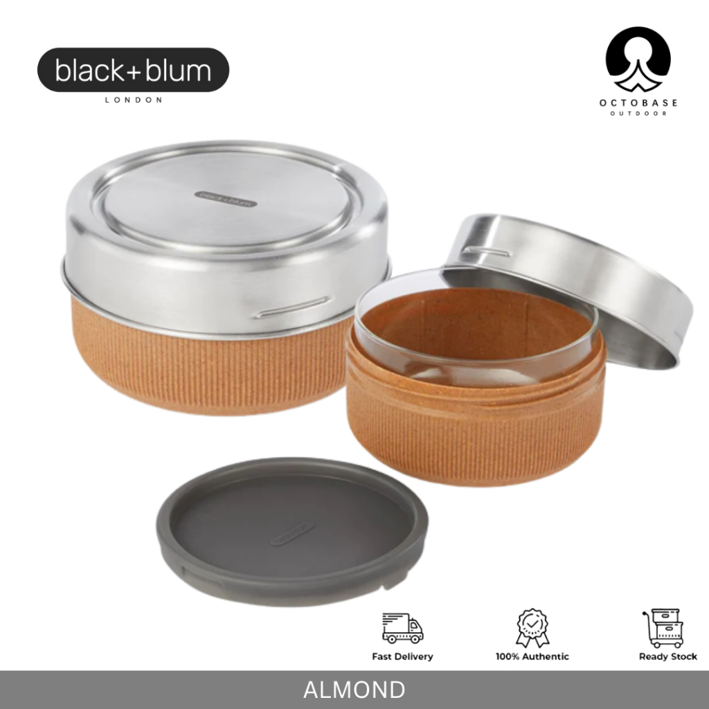 BLACK+BLUM - GLASS LUNCH BOWL & CASE 750ML LUNCH GLASS BOX MIRCOWAVE SAFE LEAK-PROOF STAINLESS STEEL