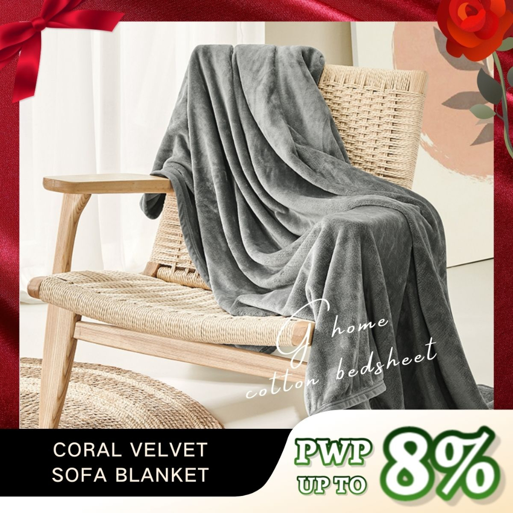 GHOME READY STOCK Office Soft Coral Velvet Quilt Blanket Selimut Baldu