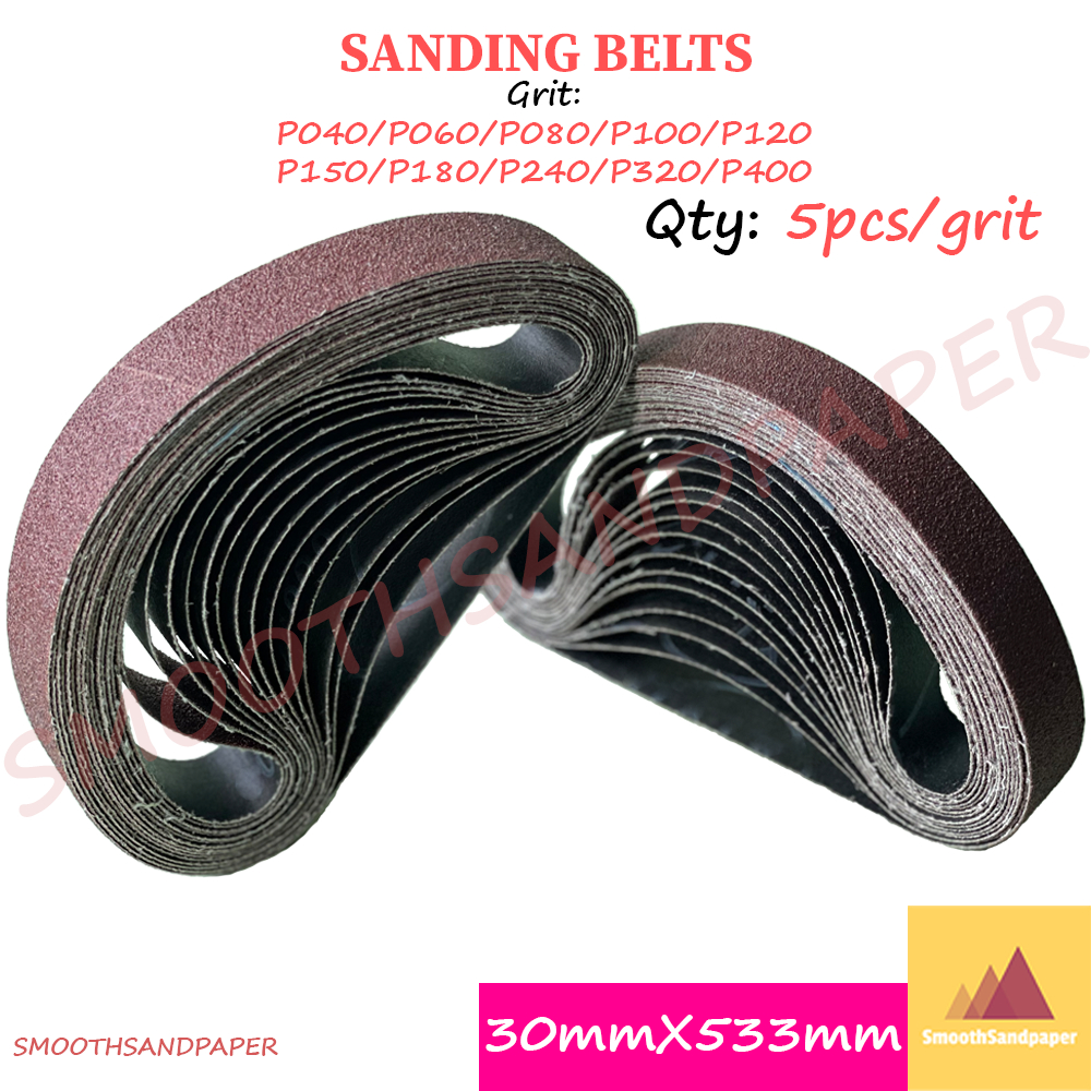 Sandpaper Belts Aluminium Oxide Kertas Pasir 30mmX533mm (1.18"X21") 微型打磨电动机砂带30*533金属打磨磨刀开刃 image 3
