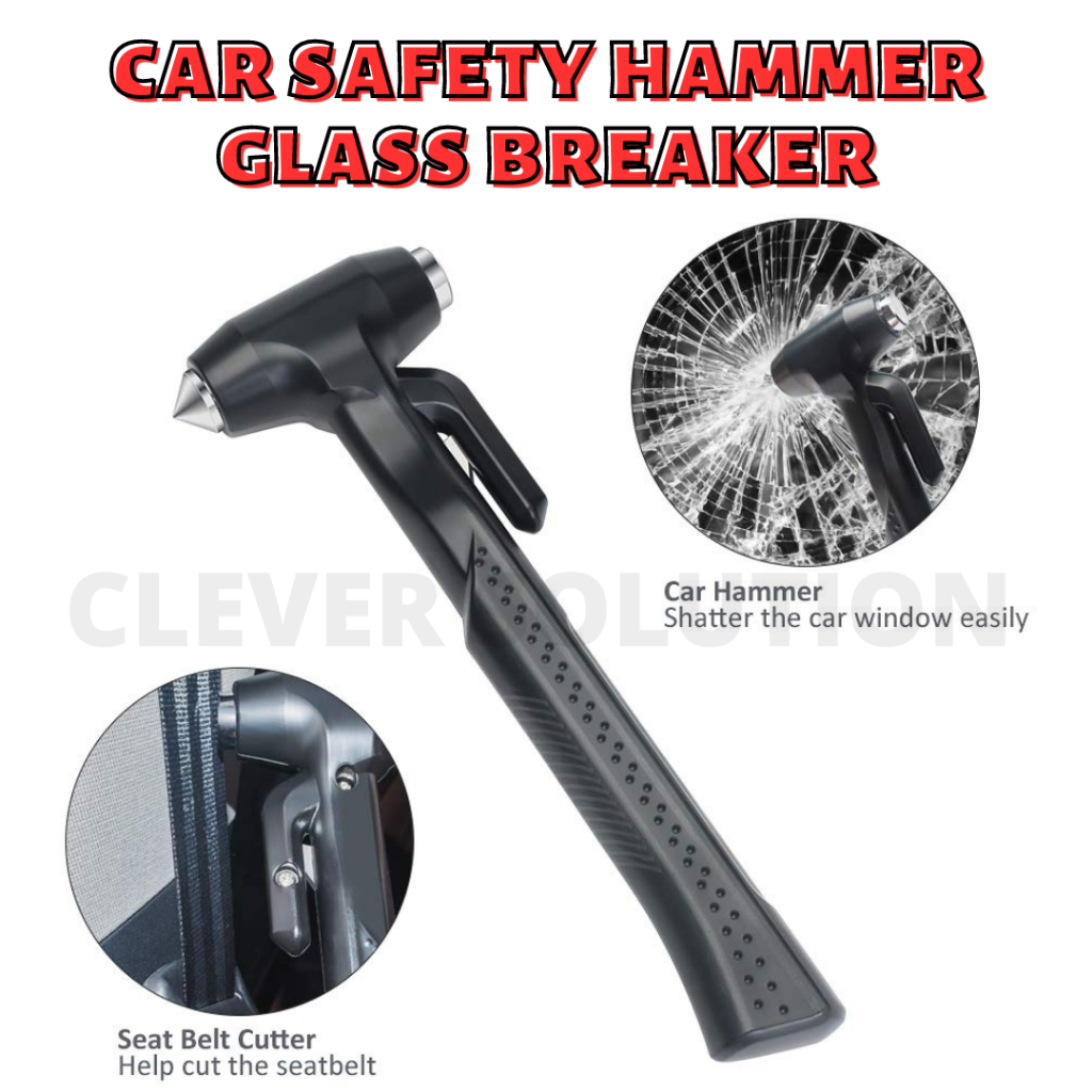 Car Safety Hammer 3in1 Seat Belt Cutter Window Breaker Emergency Escape Tool Glass Breaker Resqme