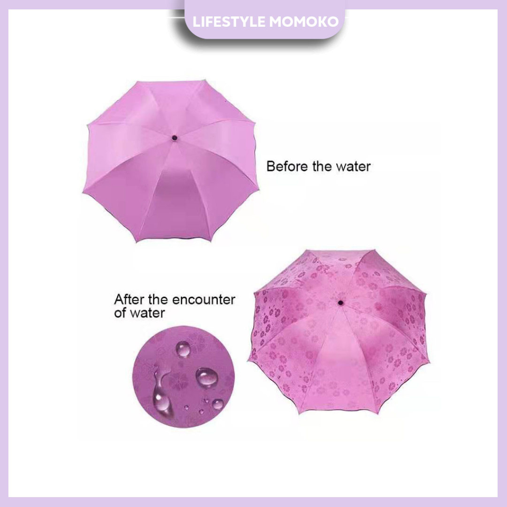 Magic Flower Anti UV Protect Sakura Blossom Fordable Small Size Windproof Umbrella Sun Rain Travel Beach