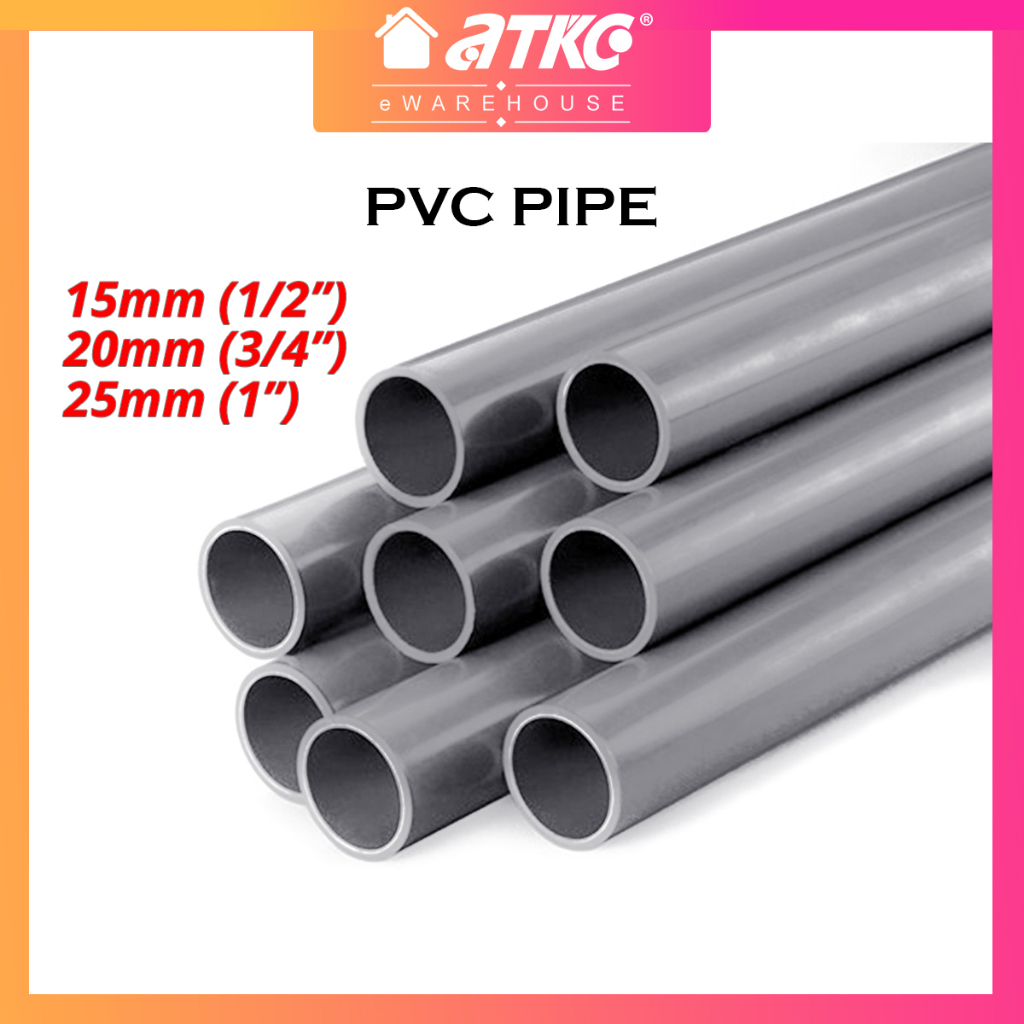 PVC Pipe 15mm/20mm/25mm | Paip PVC 3ft Length | Shopee Malaysia