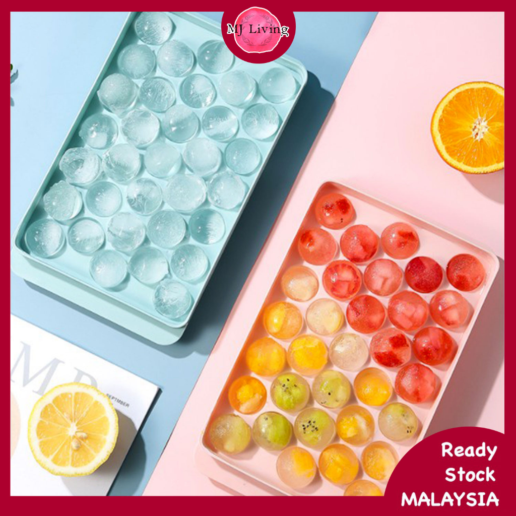 33 Grids Round Ice Cube Tray Ball Jelly Mold Maker Kitchen Party Freezer Acuan Ais Kiub Acuan Jelly Bulat 球型冰格造冰盒