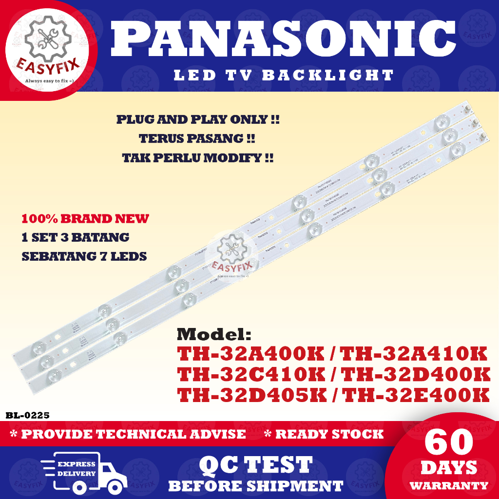 TH-32A400K / TH-32A410K / TH-32C410K / TH-32D400K / TH-32D405K / TH-32E400K PANASONIC 32 INCH LED TV BACKLIGHT LAMPU TV