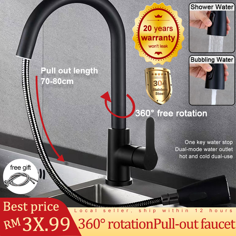 Kitchen Basin Sink Faucet Kitchen Tap Kitchen Mixer Taps Pull Out 360°Swivel Spout Spray Sink Basin Brass Faucet Premium