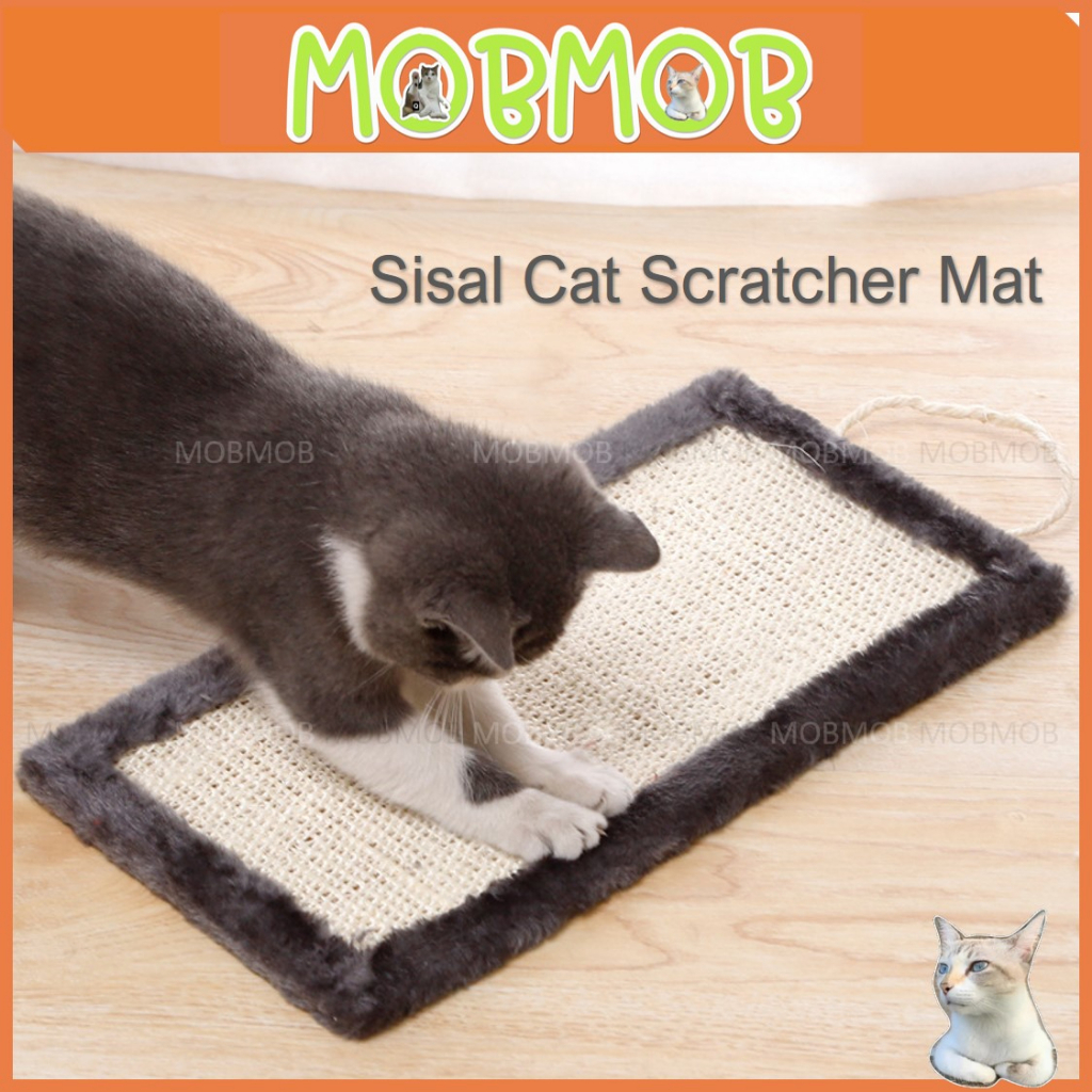 Cat Scratcher Natural Sisal Mat Scratching Wooden Pad Rug Scratch Pad
