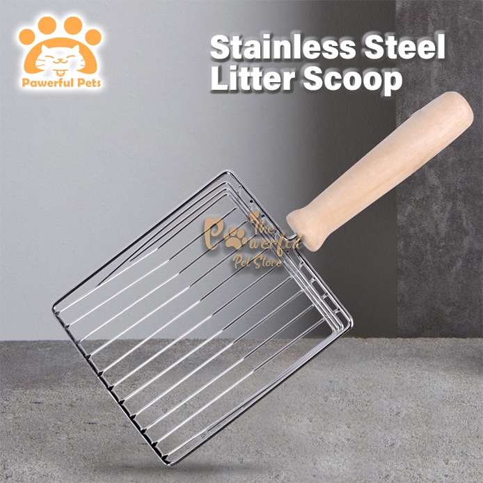 PAWERFUL Stainless Steel Large Cat Litter Scoop Cats Poop Spoon Scooper