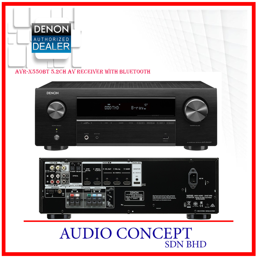 Denon Avr X550BT 5.2CH AV Receiver + Free Gift | Shopee Malaysia