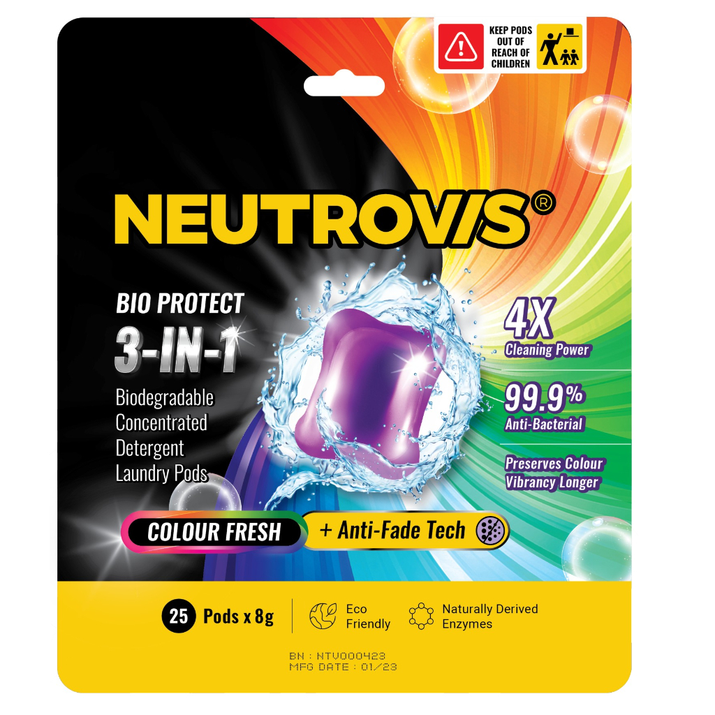 NEUTROVIS Bio Protect 3in1 Laundry Pods (8g x 25 Pods) Colour Fresh