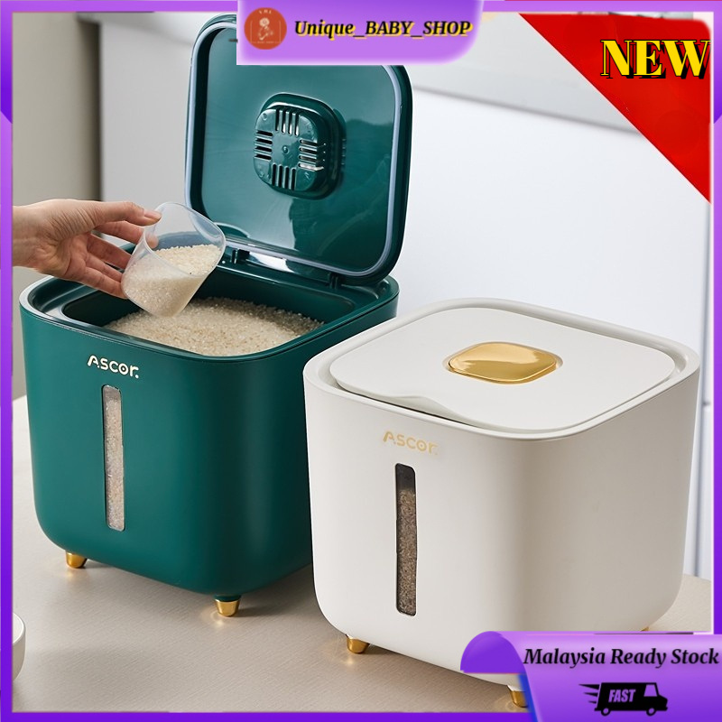 3 DAYS OFFER 5/10 KG Kitchen Rice Storage Box Grains Bucket Moisture-proof Sealed Insect-proof*LARGE CAPACITY