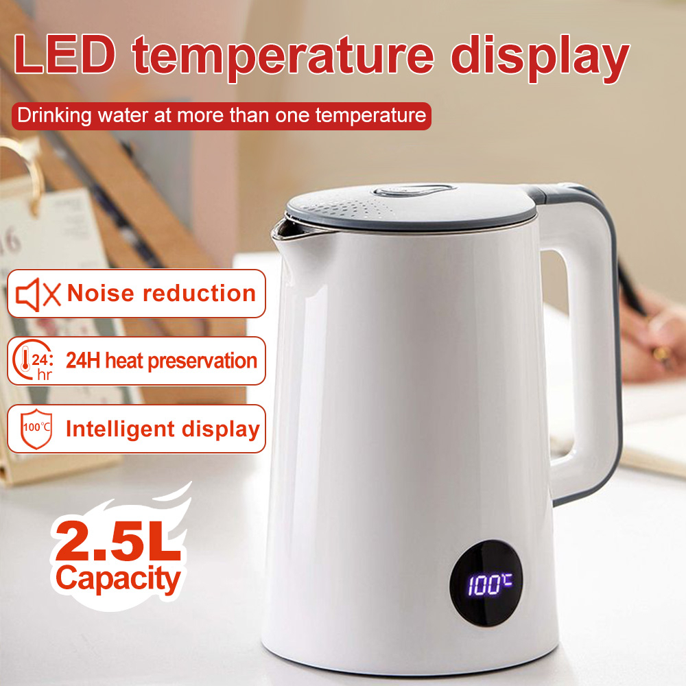 2.5L Electric Kettle Large Capacity Double-Layer Anti-Scalding Kettle Mijia Electric Kettle [Digital Display]