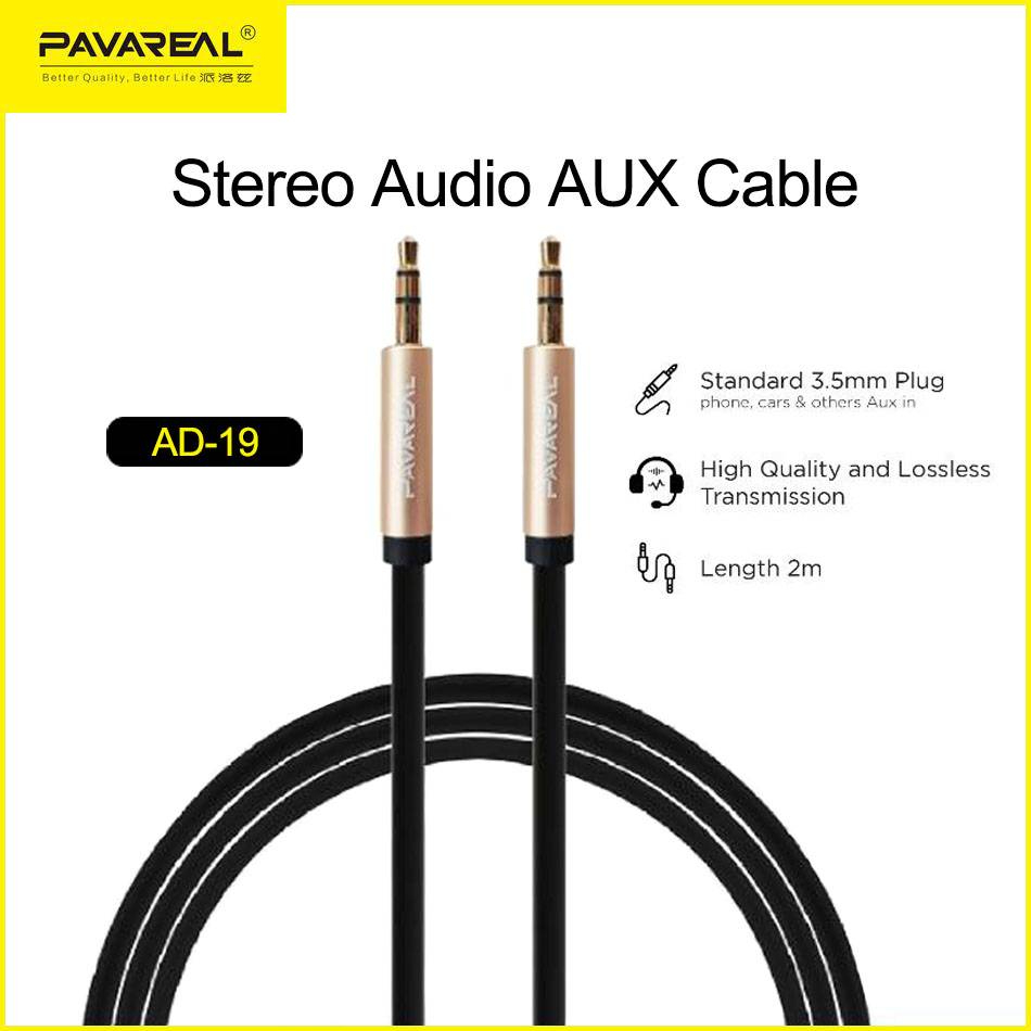 PAVAREAL AD19 AUX CAR STEREO AUDIO CABLE 2M BLACK Shopee Malaysia