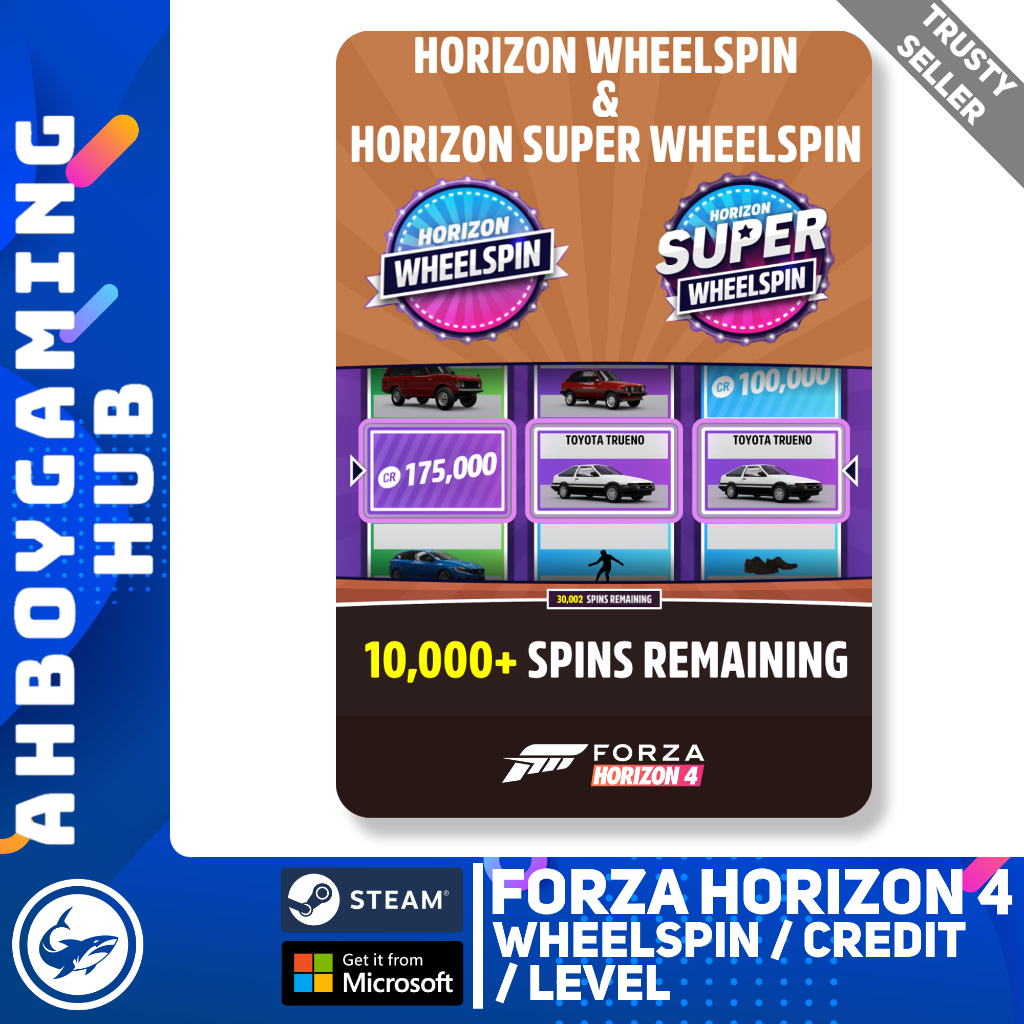 FORZA HORIZON 4 Super Wheelspin / Credit / Level Boost[CHEAPEST][Safe and Fast][NOT Cheat engine]24 Hour Fast Delivery