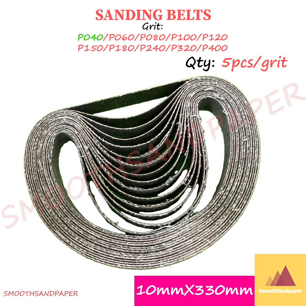 Sandpaper Belts Aluminium Oxide Kertas Pasir 10mmX330mm (3/8"X13") 气动砂带机小型砂带 木工金属打磨抛光 image 5