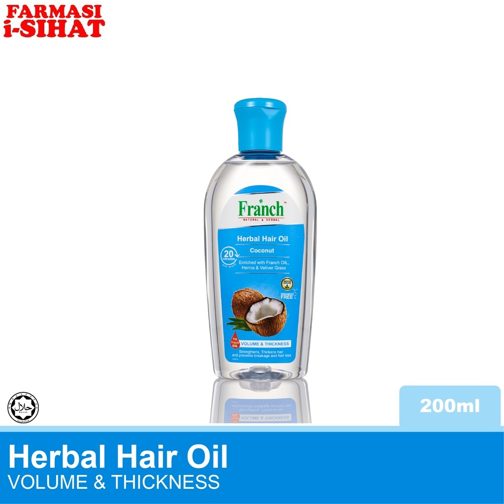 👍Franch Herbal Hair Oil 100ml / 200ml (Coconut/Almond/Aloe Vera/Amla) -  Expiry date refer to description below | Shopee Malaysia