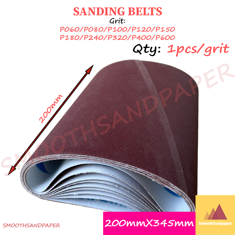Sanding Belts 200mm X 345mm (8"X13.5") Aluminium Oxide Kertas Pasir 木工家具金属打磨 氧化铝红砂带