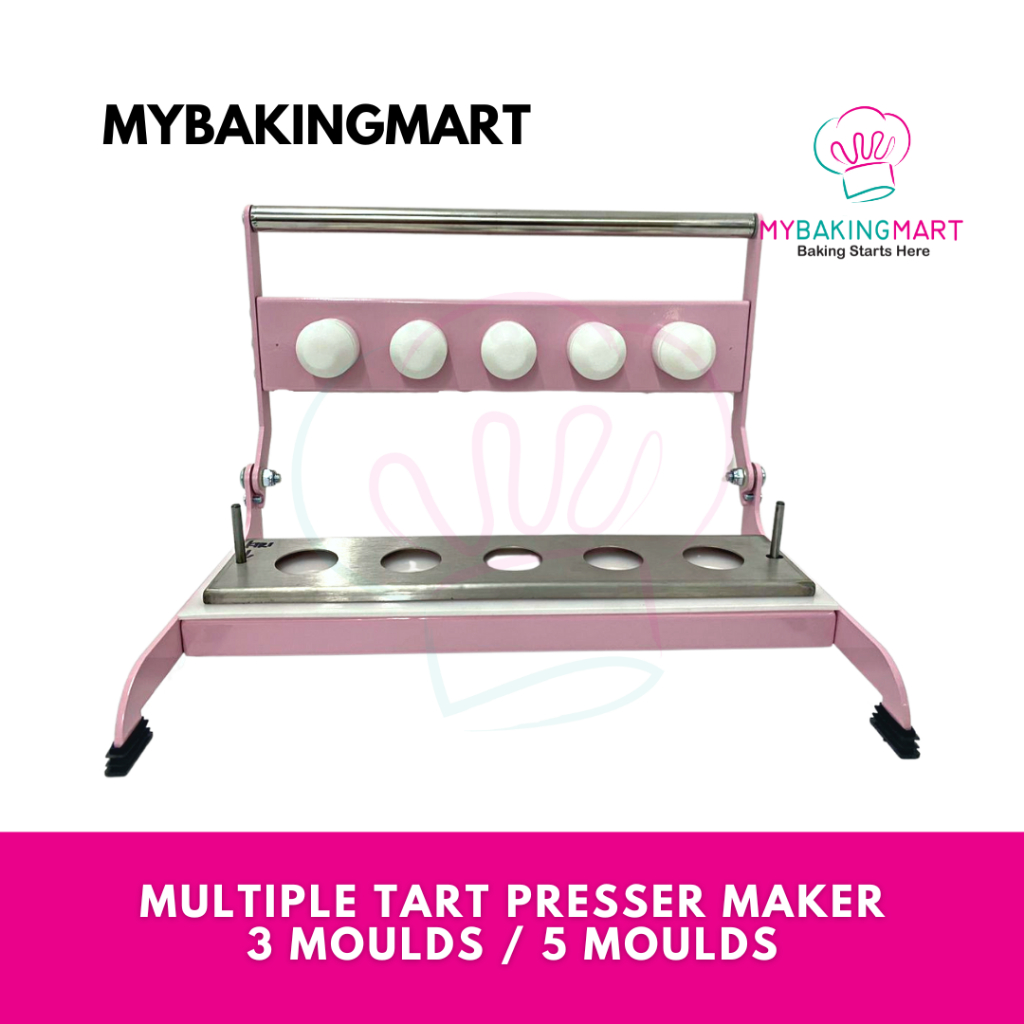 Mybakingmart | FLUFFY Multiple Tart Presser Maker 3/5 in 1 / Penekan Acuan Tart 5 dalam 1 Semi Manual