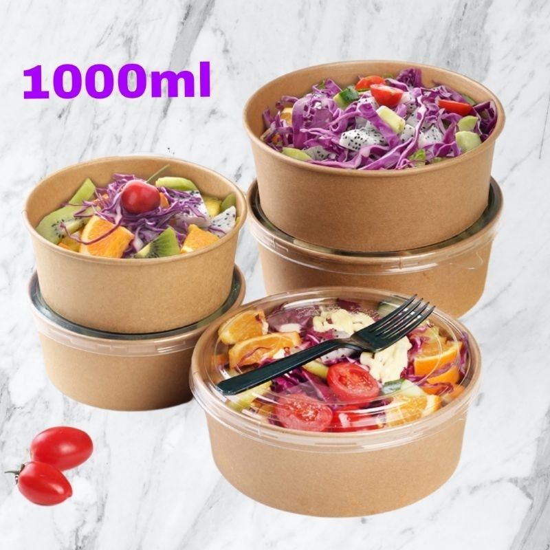 1000ML KRAFT PAPER BOWL SALAD BOWL FOOD PACKING BEKAS ODEN BEKAS LAKSA