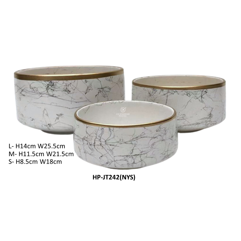 Marble Gold- Pasu Seramik | Ceramic Pot Ceramic Vase Craft Vase-JT242